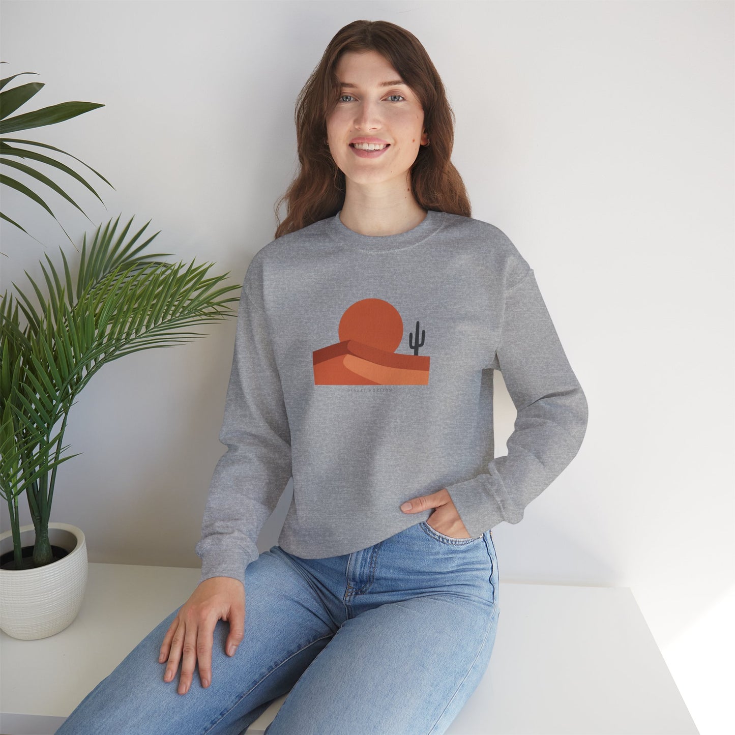 Desert Sunset Minimalist Mesa Sweatshirt | Southwestern adobe-inspired wall art