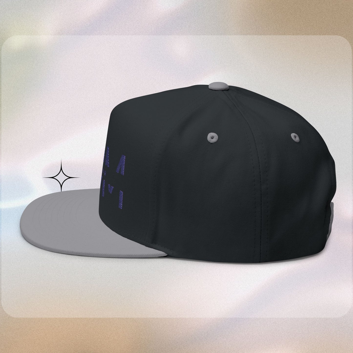 Embroidered Flat Bill Cap - HDMTub Design, Hat, Baseball Cap, Snapback, Hip Hop Cap, Accessories, Streetwear