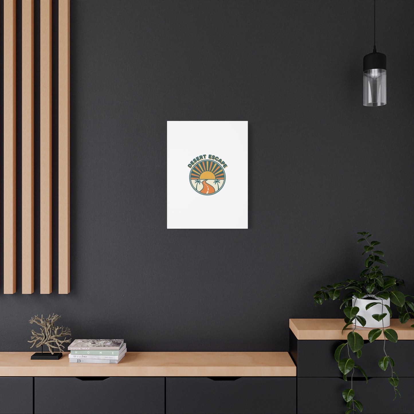 Desert Escape Sunset Canvas | 70s Sunset Retro Palm Poster