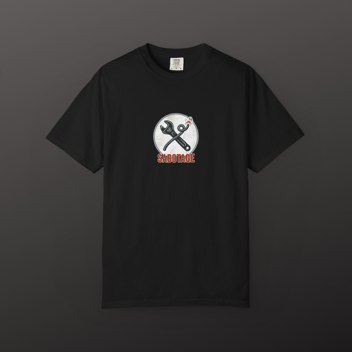 Sabotage Wrench Logo T-Shirt — Mechanic Tools Graphic Tee