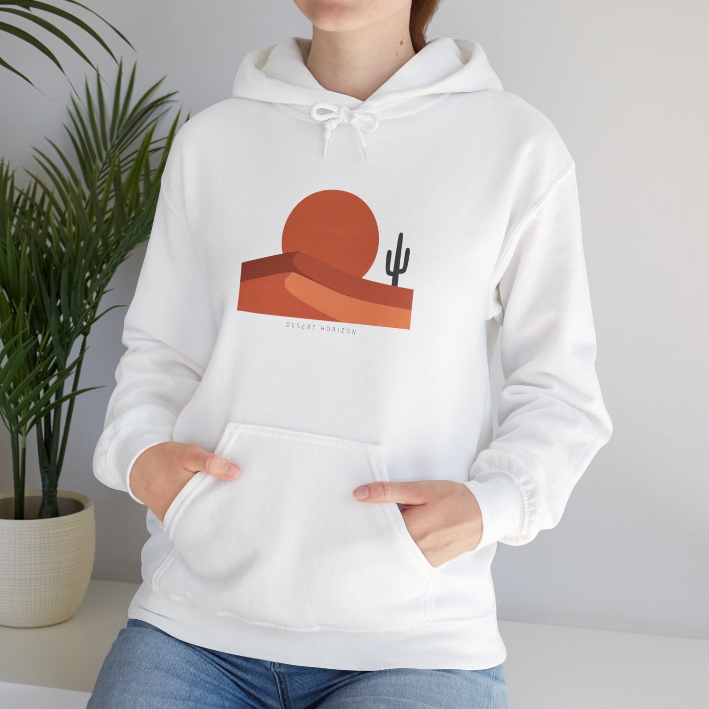 Desert Sunset Minimalist Mesa Hoodie | Southwestern adobe-inspired art