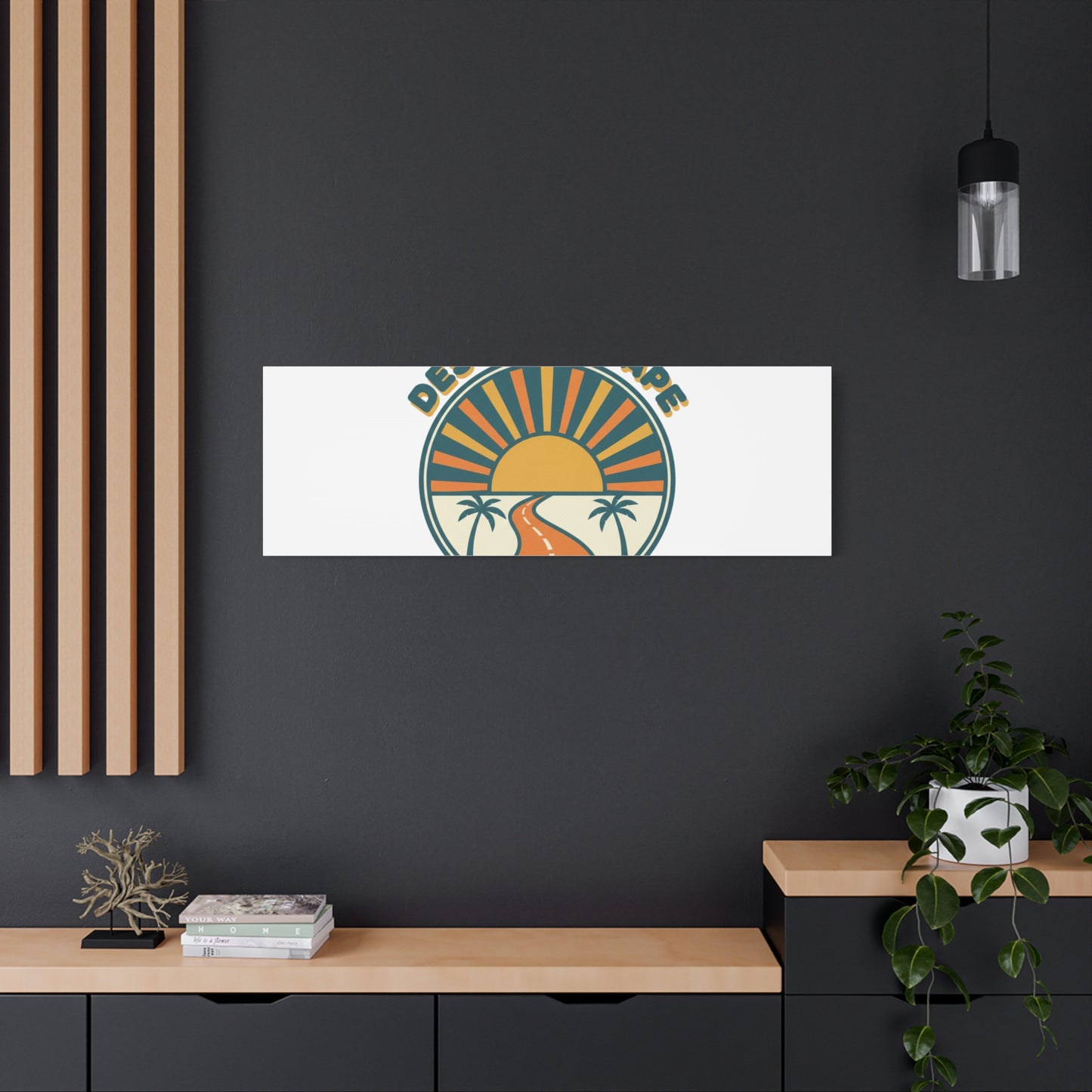 Desert Escape Sunset Canvas | 70s Sunset Retro Palm Poster