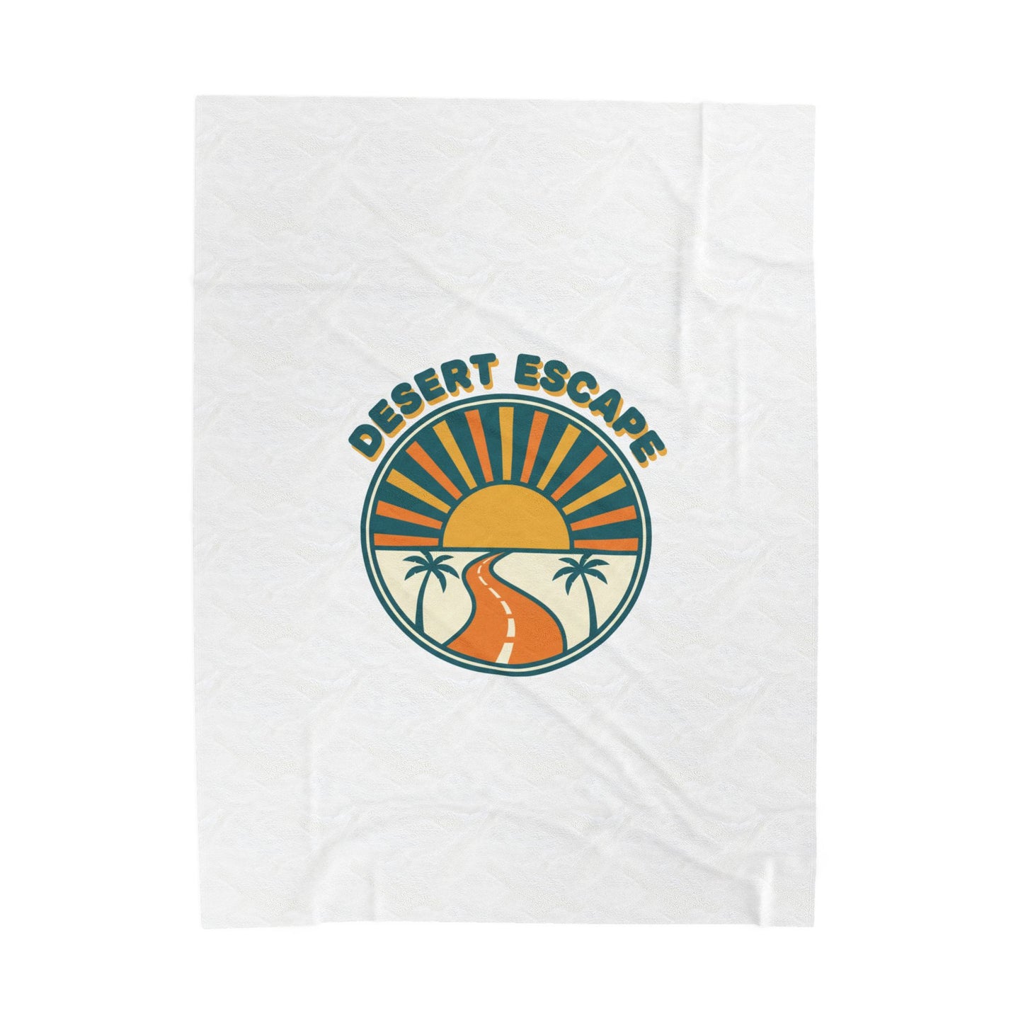 Desert Escape Sunset Blanket | 70s Retro Palm, Golden Hour Vintage