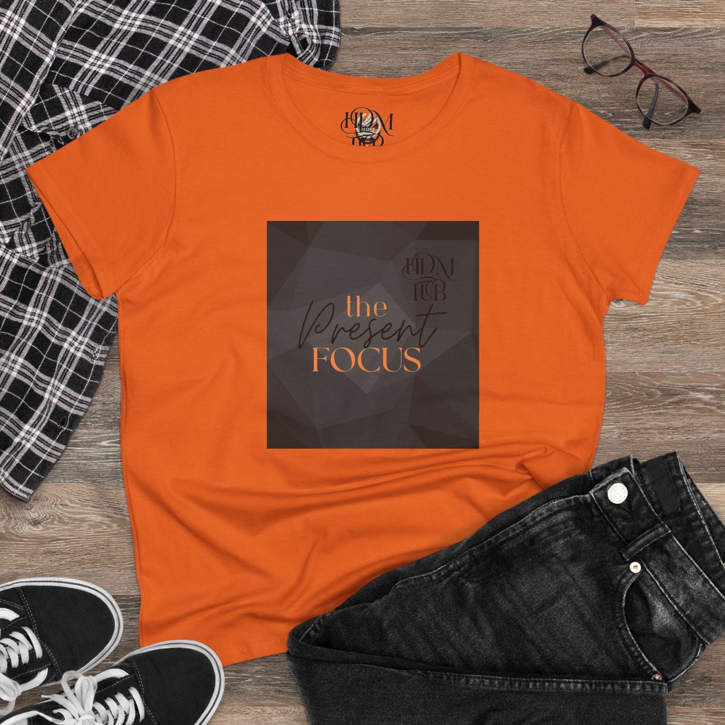 T-Shirt, The Present Focus, Women's Tee, Cotton Tee, Graphic Tee, Meditation Shirt