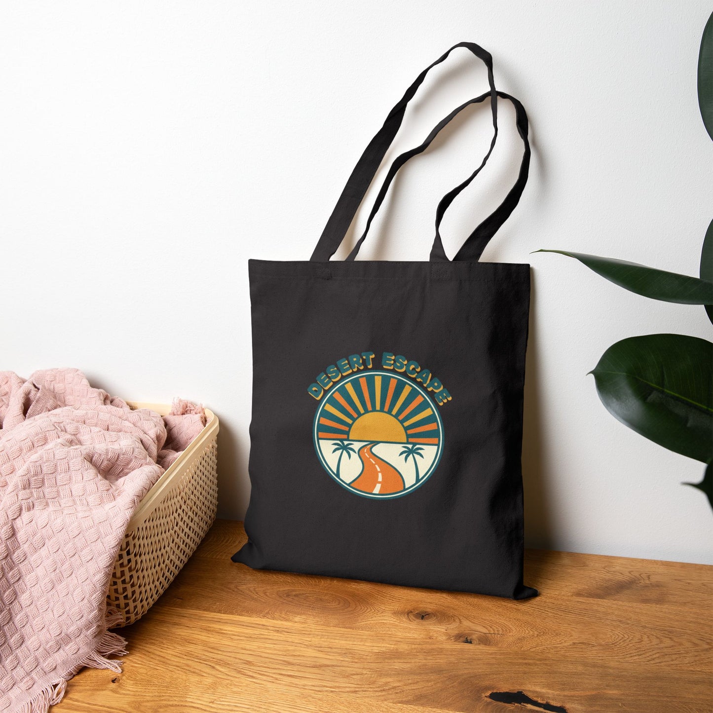 Desert Escape Tote | 70s Sunset Retro Palm Canvas Tote
