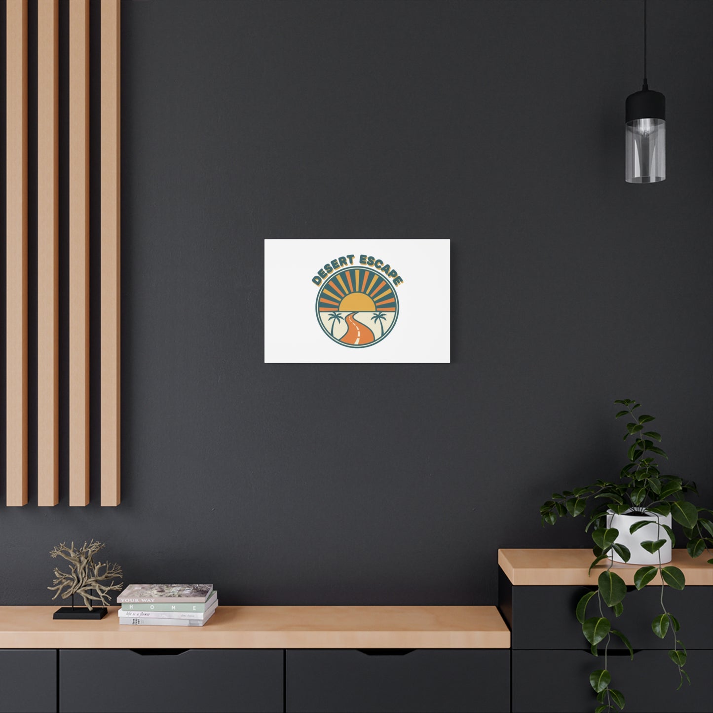 Desert Escape Sunset Canvas | 70s Sunset Retro Palm Poster