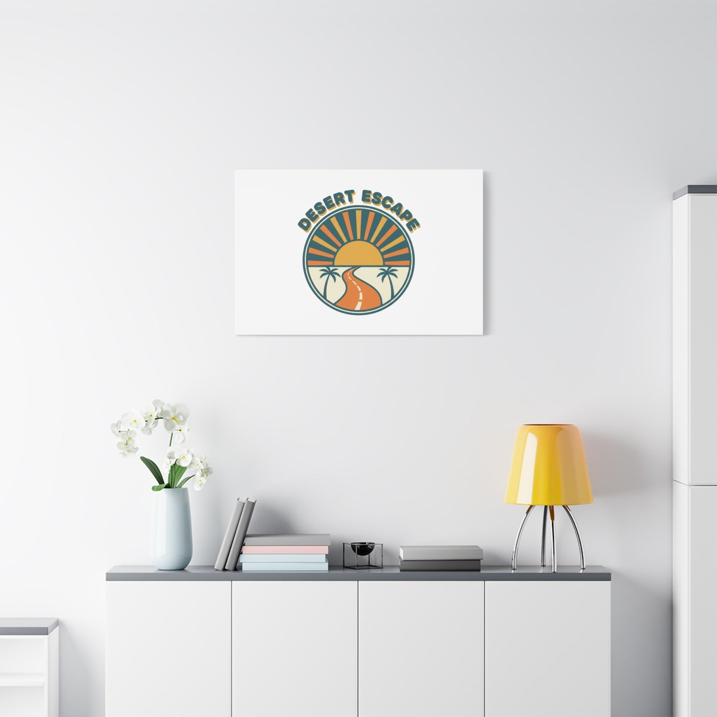 Desert Escape Sunset Canvas | 70s Sunset Retro Palm Poster
