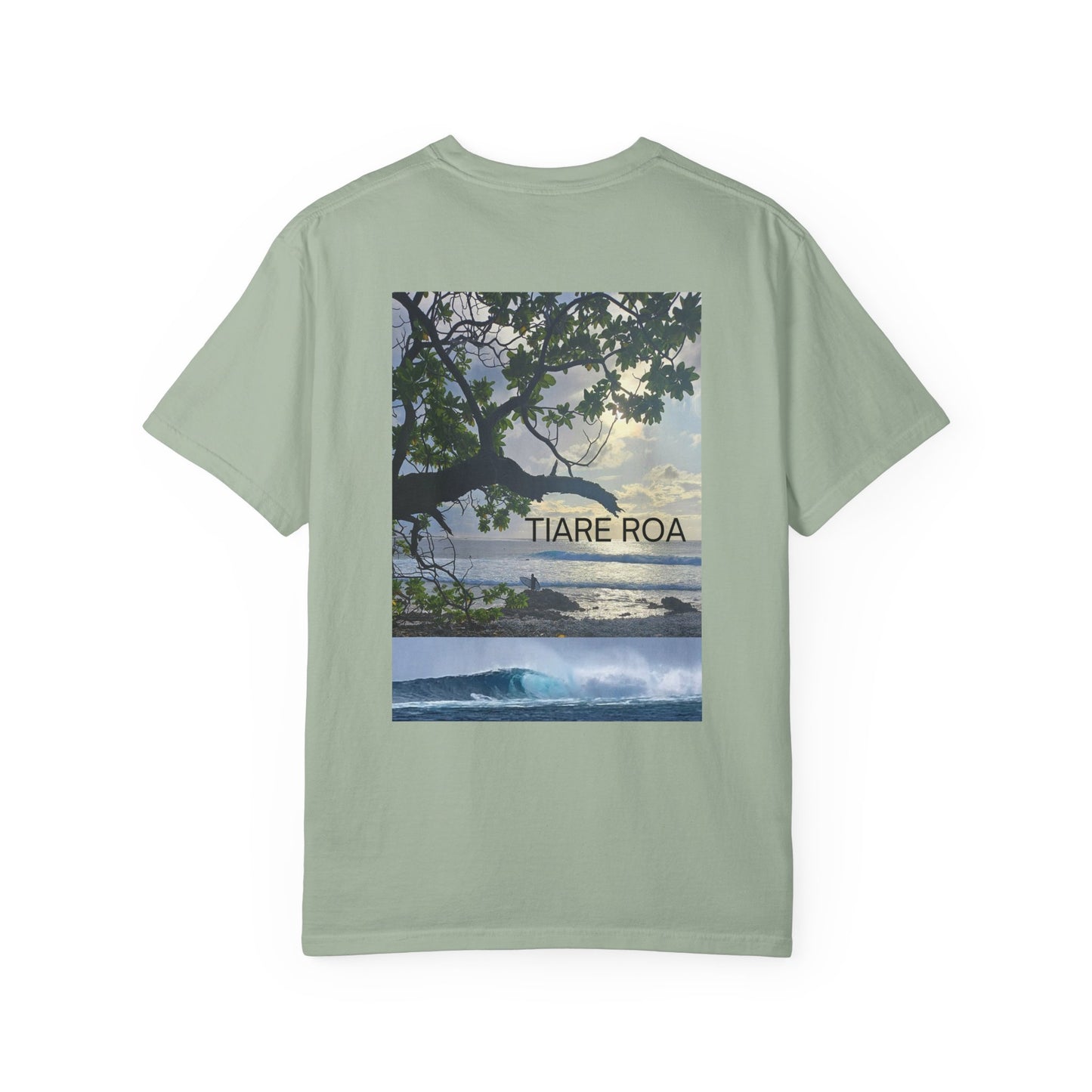 Tiare Roa Surf Spot T-shirt, Ocean Lover Beach Tee, Coastal Wave Graphic Shirt, Unisex Garment-Dyed Top, Vacation Souvenir Apparel