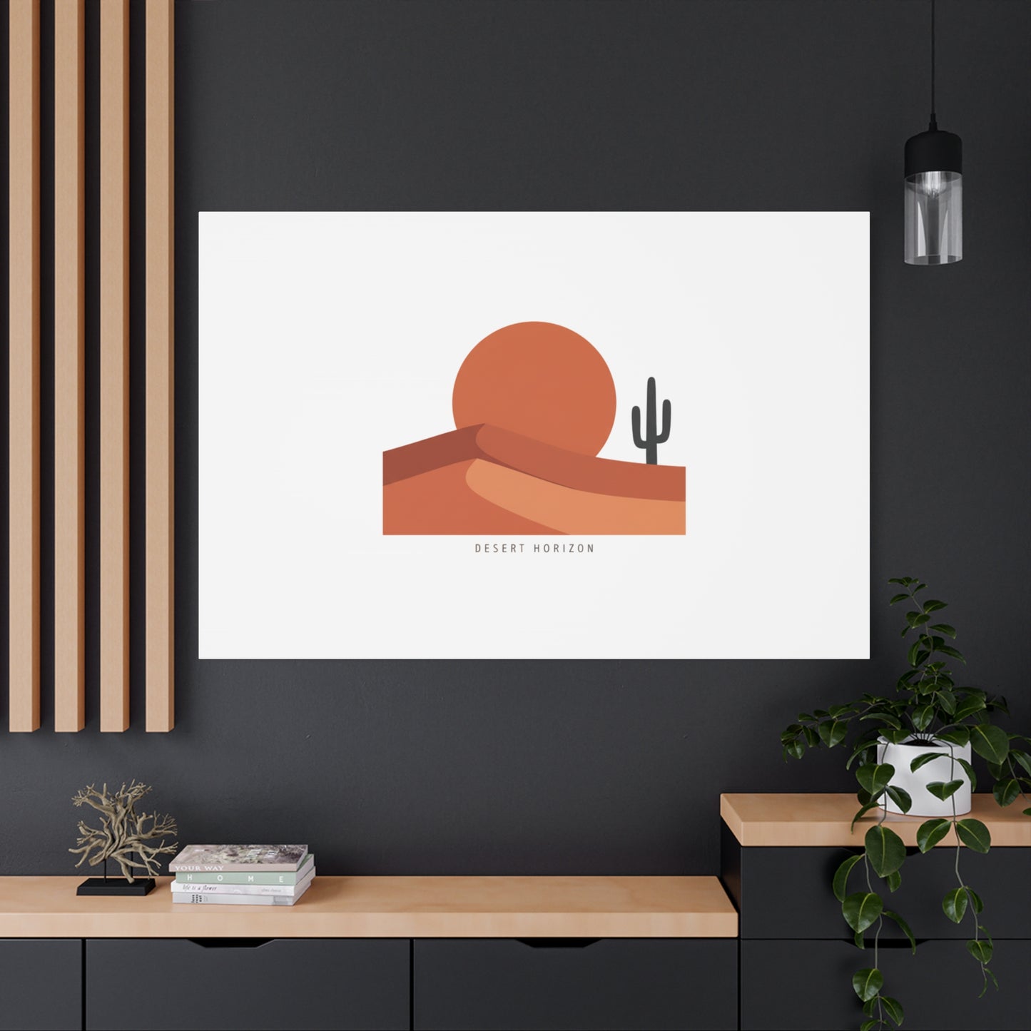Desert Horizon Minimal Mesa Canvas | desert sunset, southwestern art print