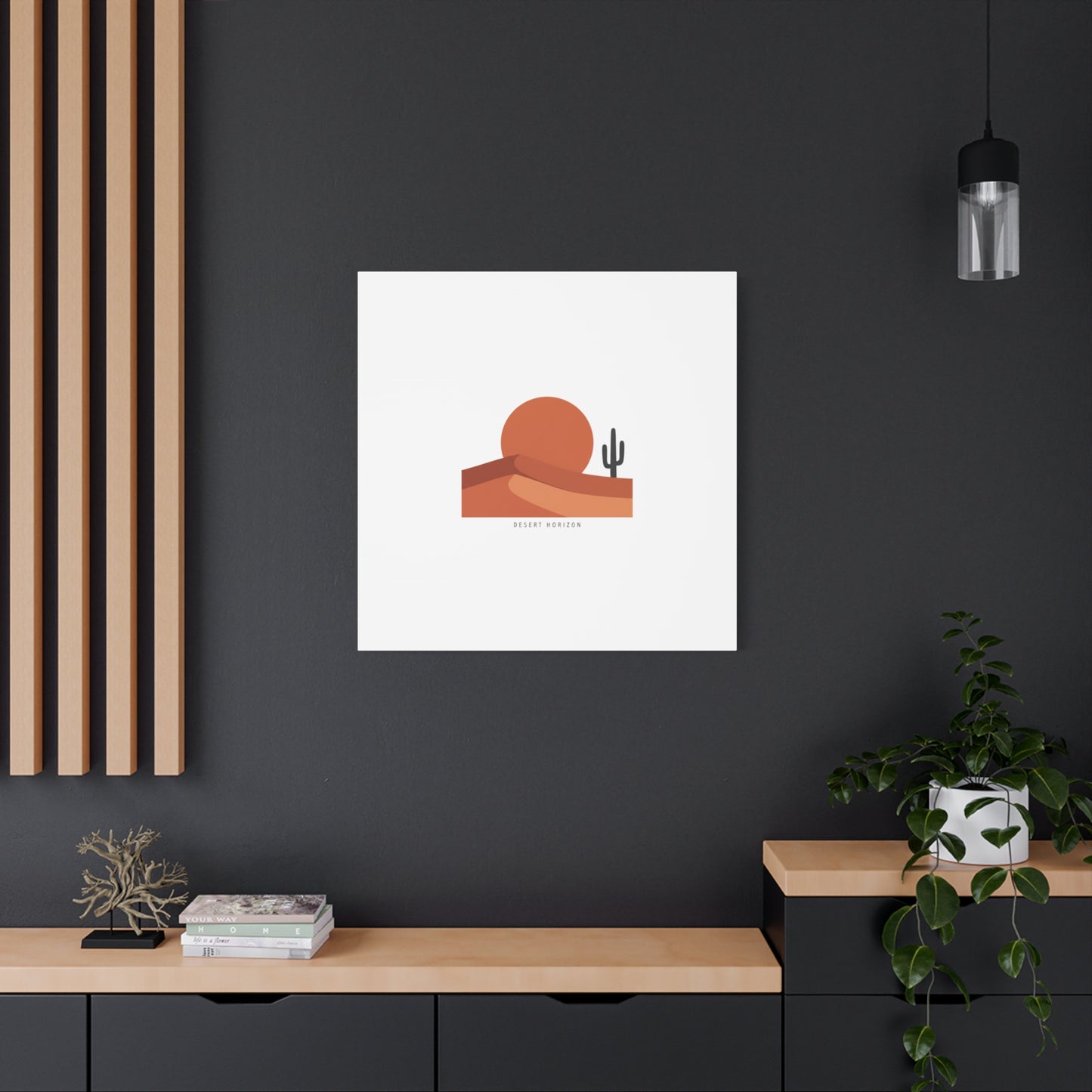 Desert Horizon Minimal Mesa Canvas | desert sunset, southwestern art print