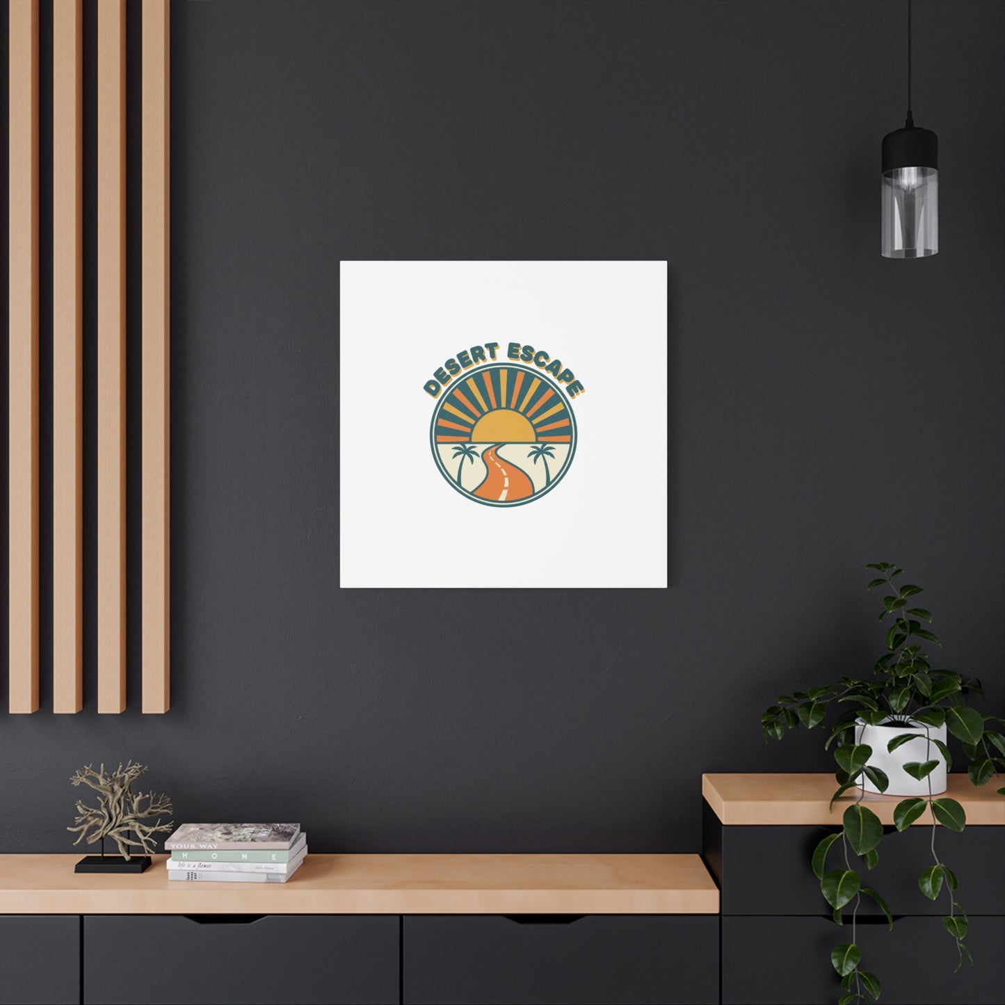 Desert Escape Sunset Canvas | 70s Sunset Retro Palm Poster