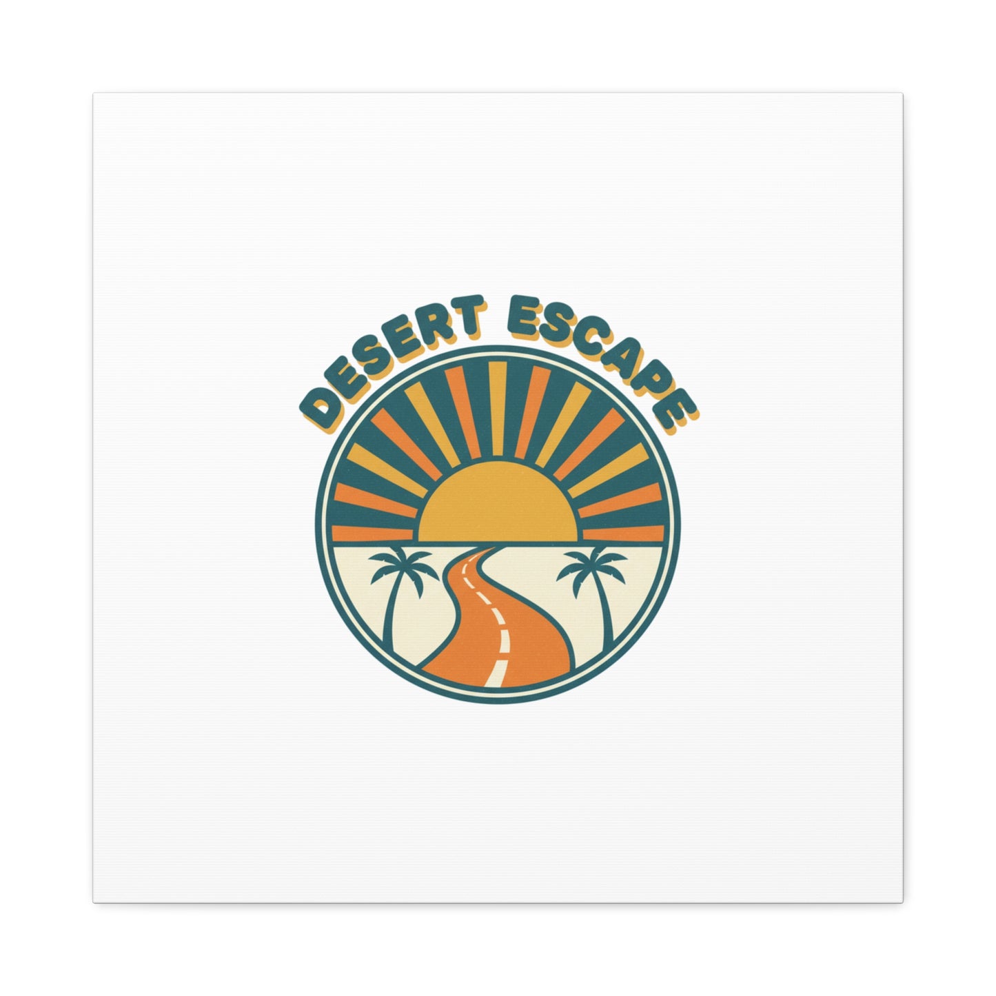 Desert Escape Sunset Canvas | 70s Sunset Retro Palm Poster