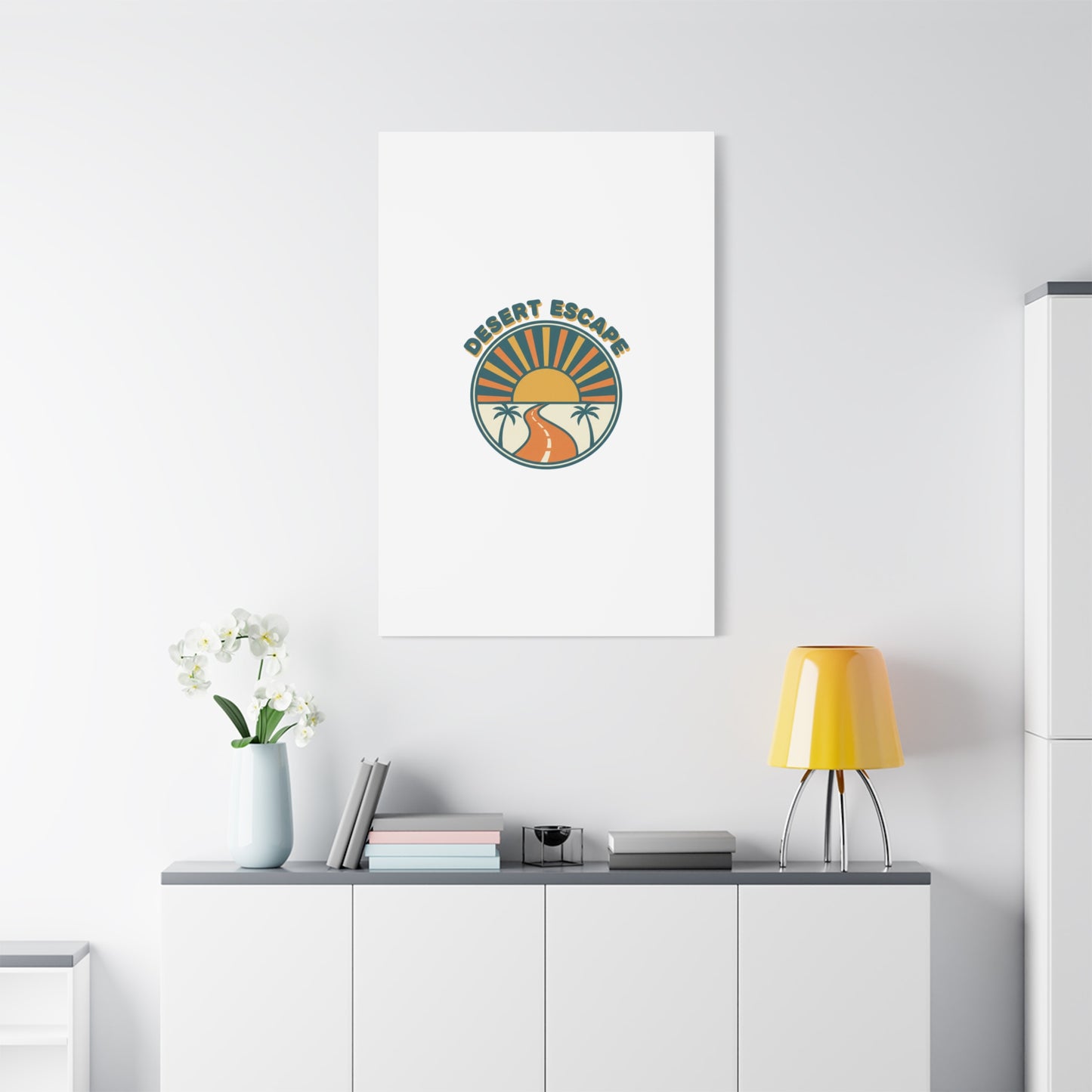 Desert Escape Sunset Canvas | 70s Sunset Retro Palm Poster