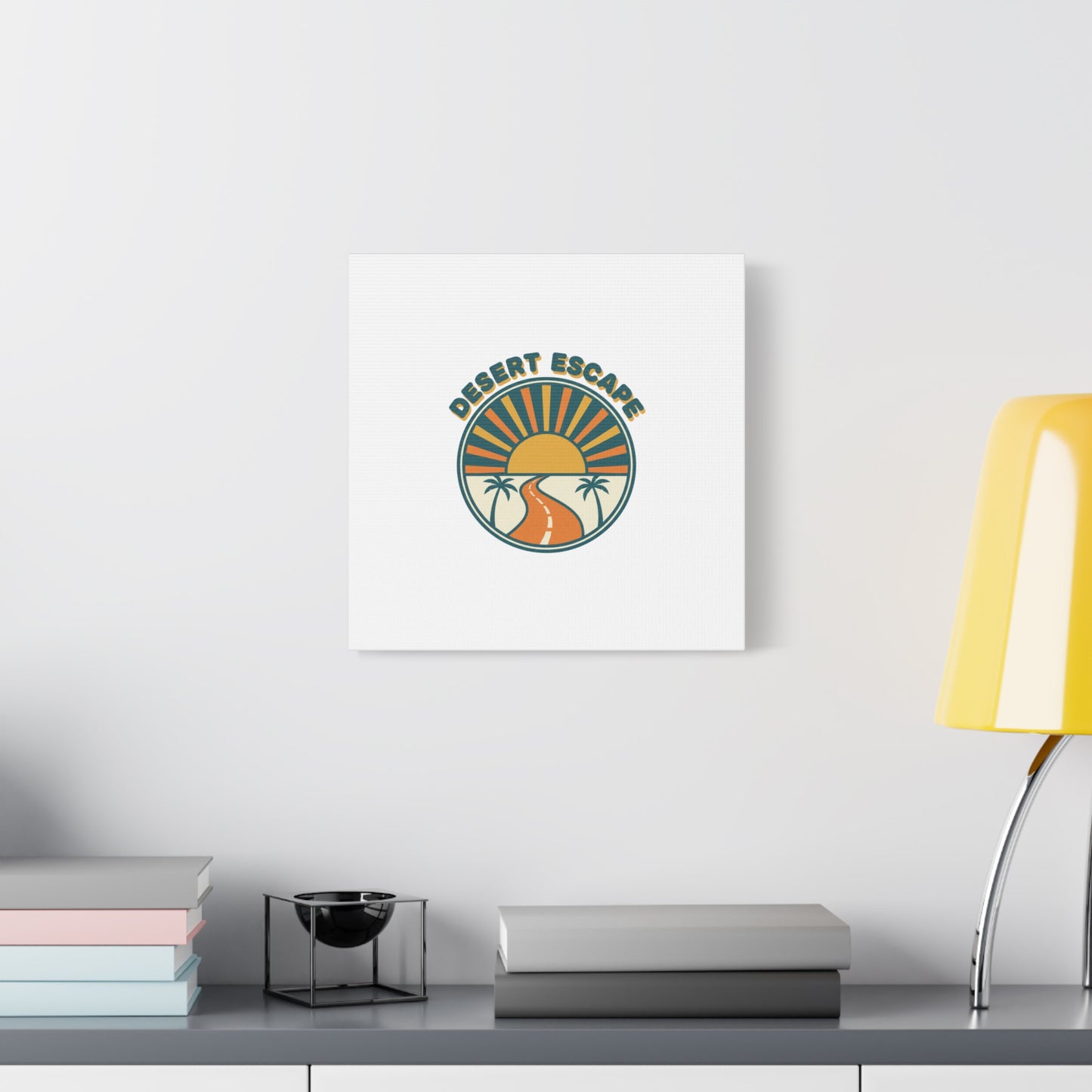 Desert Escape Sunset Canvas | 70s Sunset Retro Palm Poster