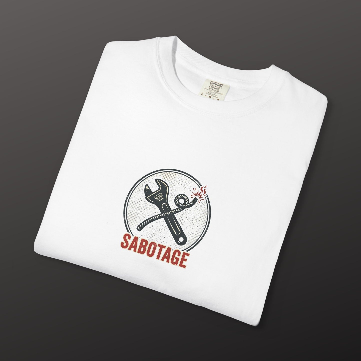 Sabotage Wrench Logo T-Shirt — Mechanic Tools Graphic Tee