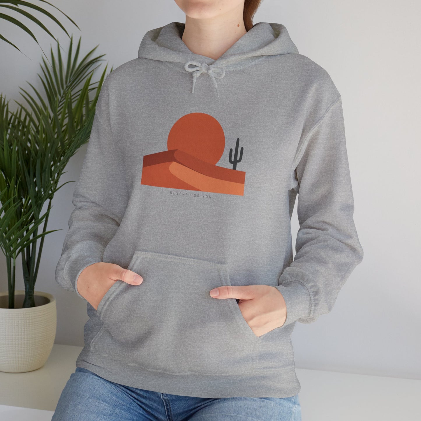Desert Sunset Minimalist Mesa Hoodie | Southwestern adobe-inspired art