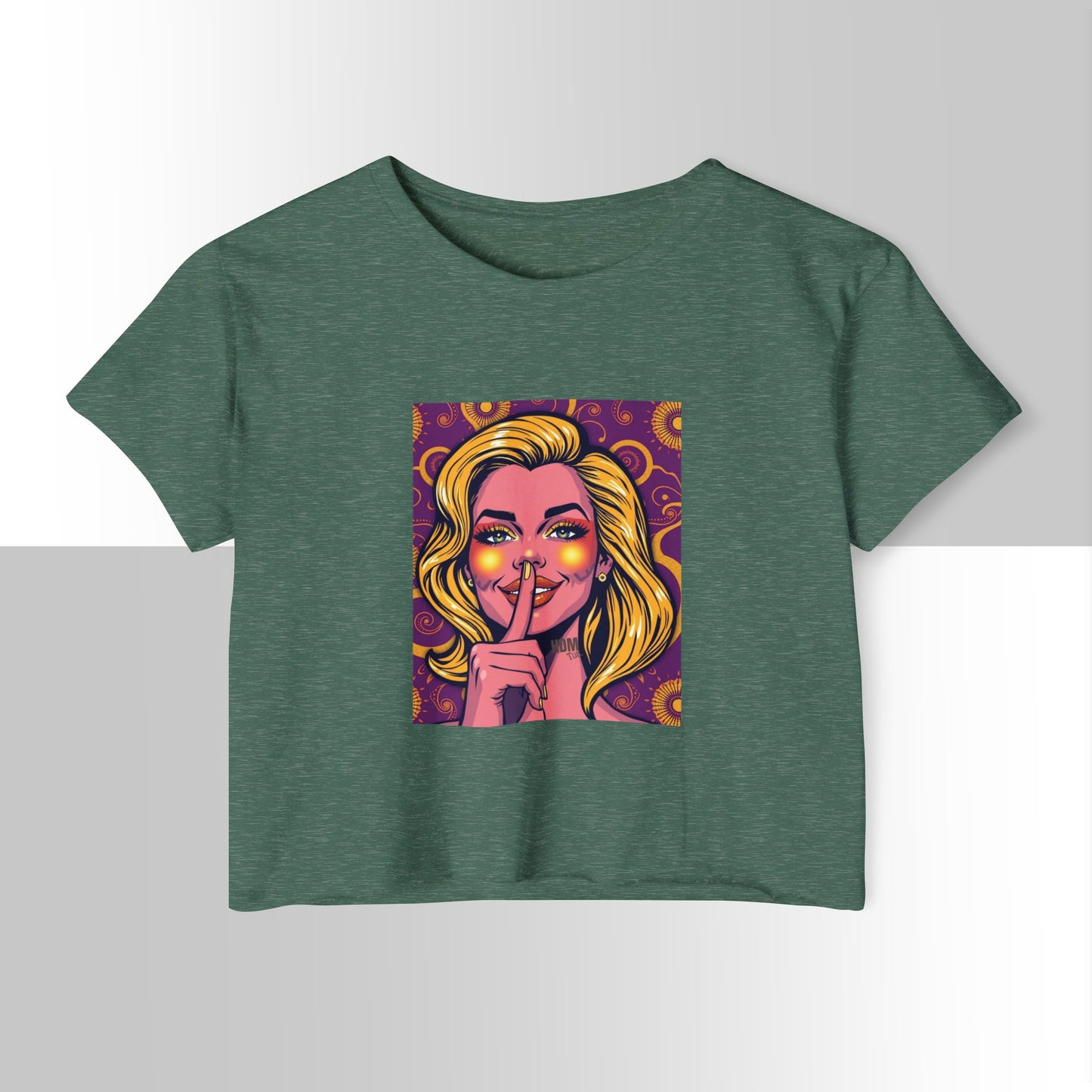 Boho Festival Crop Top, Women's Stylish Tee for Concerts & Parties, Summer Vibes, Casual Chic Top