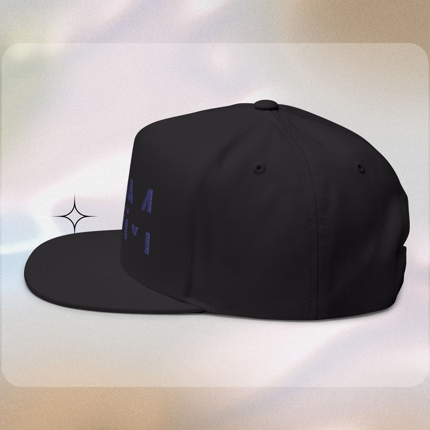 Embroidered Flat Bill Cap - HDMTub Design, Hat, Baseball Cap, Snapback, Hip Hop Cap, Accessories, Streetwear