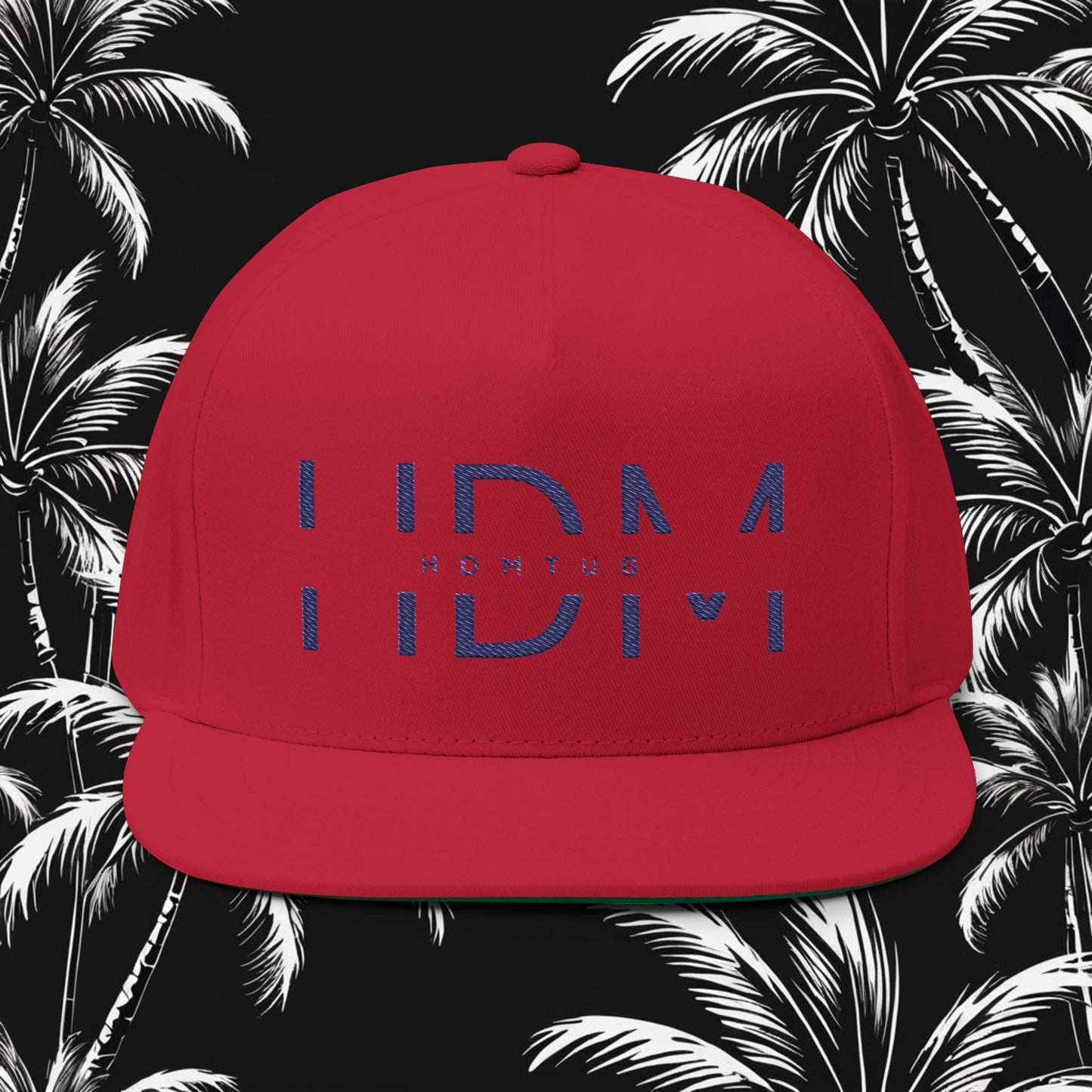 Embroidered Flat Bill Cap - HDMTub Design, Hat, Baseball Cap, Snapback, Hip Hop Cap, Accessories, Streetwear