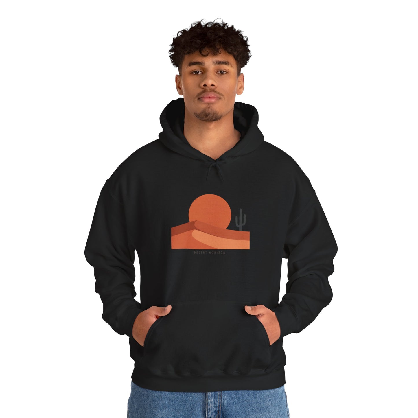 Desert Sunset Minimalist Mesa Hoodie | Southwestern adobe-inspired art