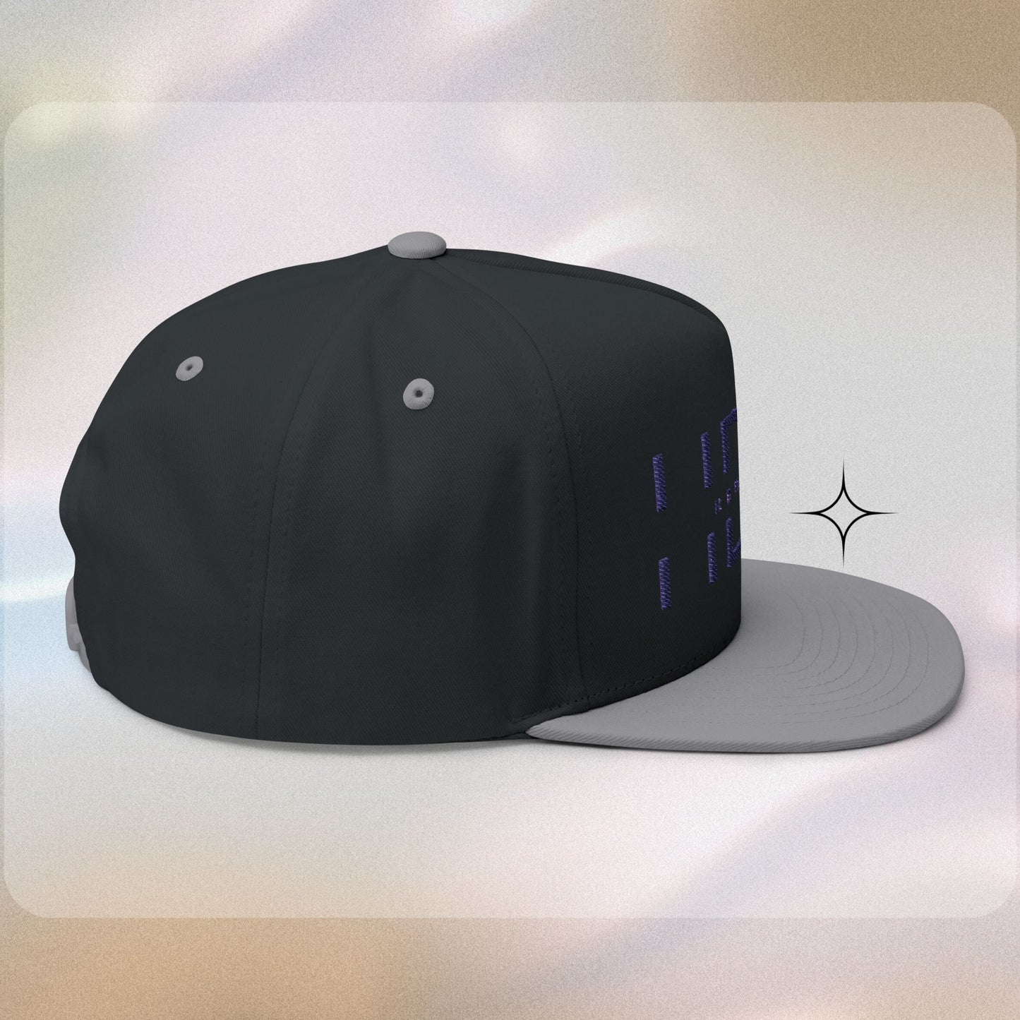 Embroidered Flat Bill Cap - HDMTub Design, Hat, Baseball Cap, Snapback, Hip Hop Cap, Accessories, Streetwear