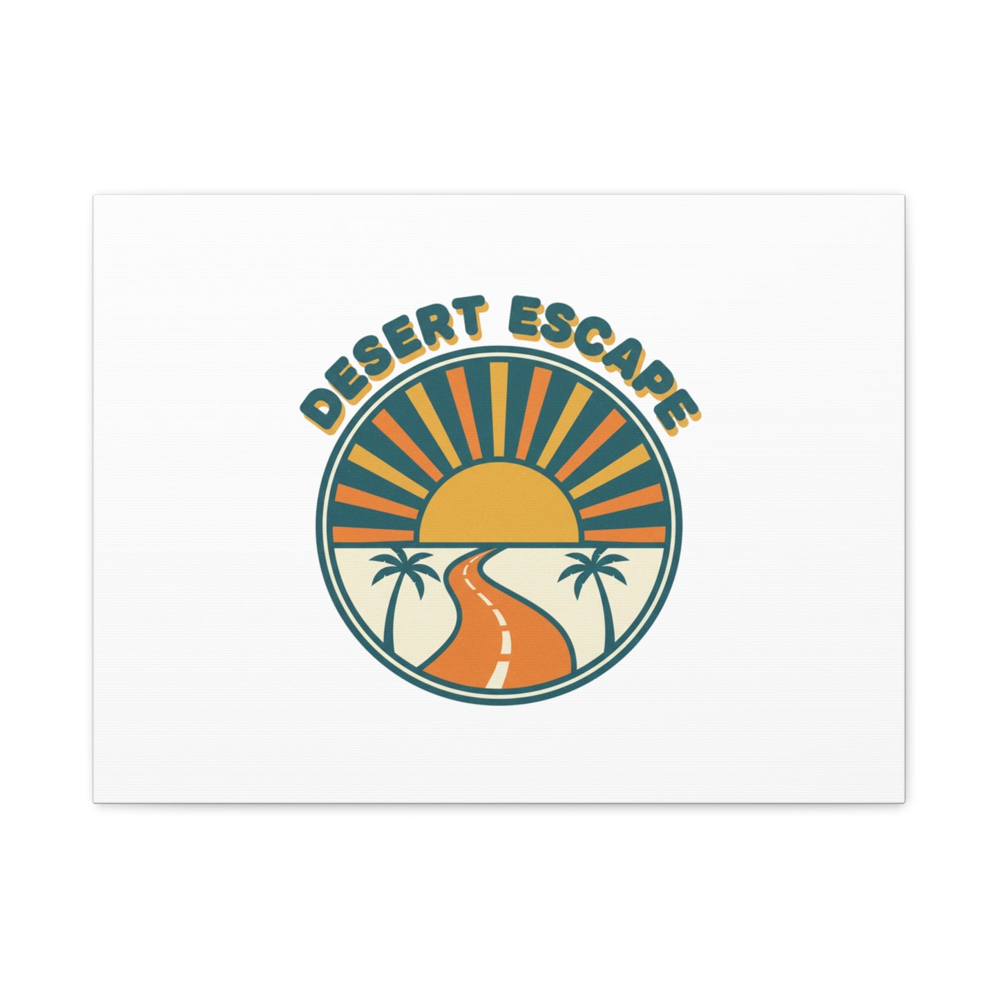 Desert Escape Sunset Canvas | 70s Sunset Retro Palm Poster