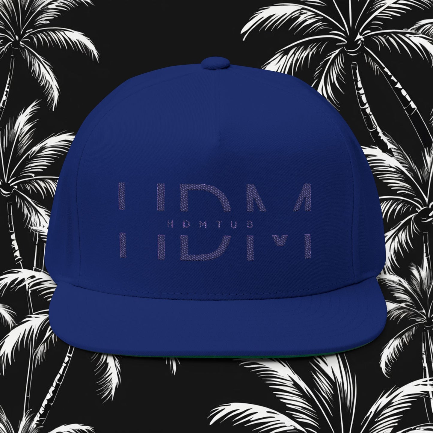 Embroidered Flat Bill Cap - HDMTub Design, Hat, Baseball Cap, Snapback, Hip Hop Cap, Accessories, Streetwear