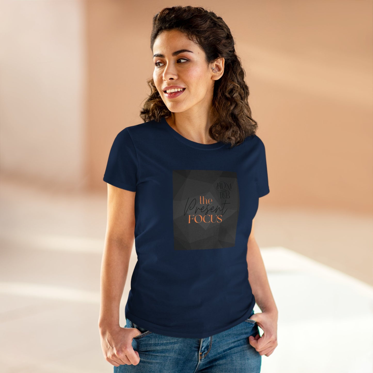 T-Shirt, The Present Focus, Women's Tee, Cotton Tee, Graphic Tee, Meditation Shirt