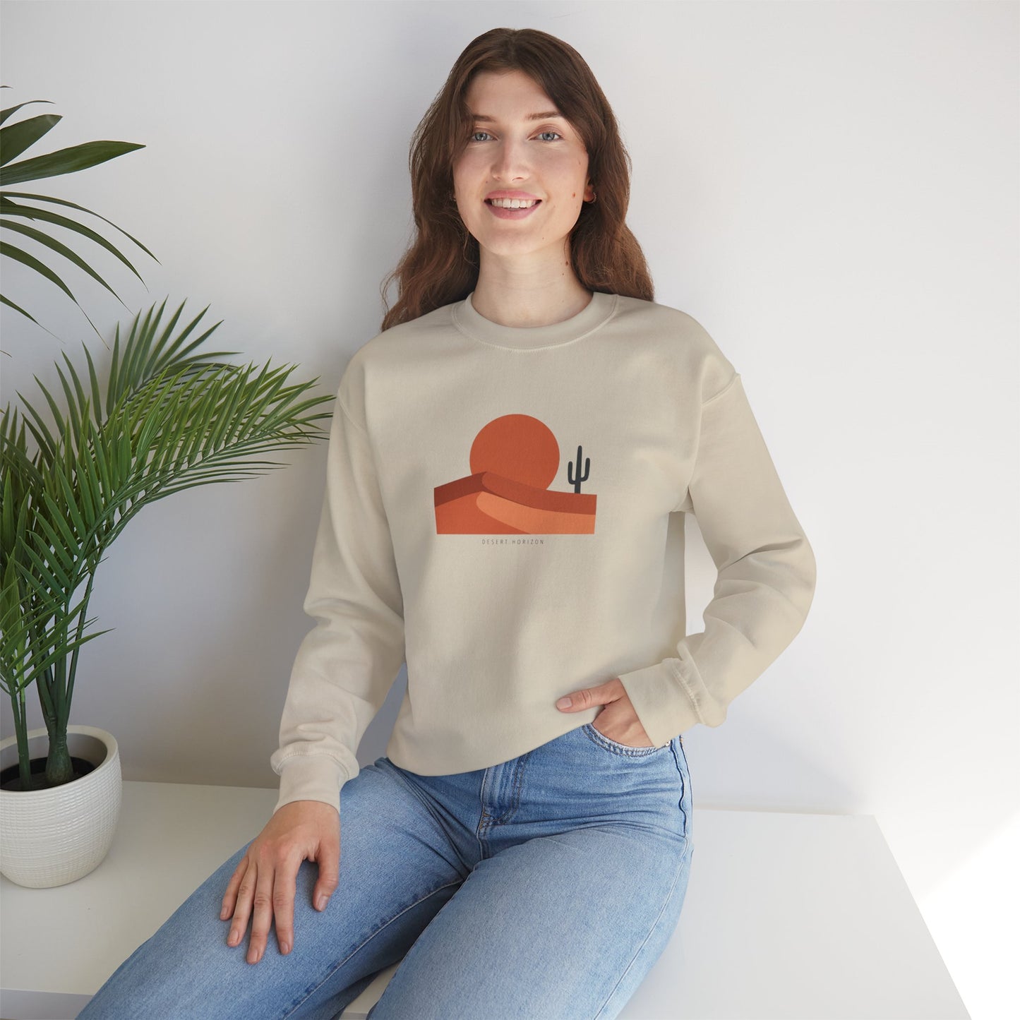 Desert Sunset Minimalist Mesa Sweatshirt | Southwestern adobe-inspired wall art