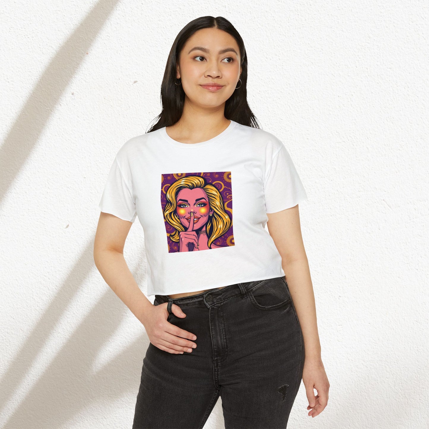 Boho Festival Crop Top, Women's Stylish Tee for Concerts & Parties, Summer Vibes, Casual Chic Top