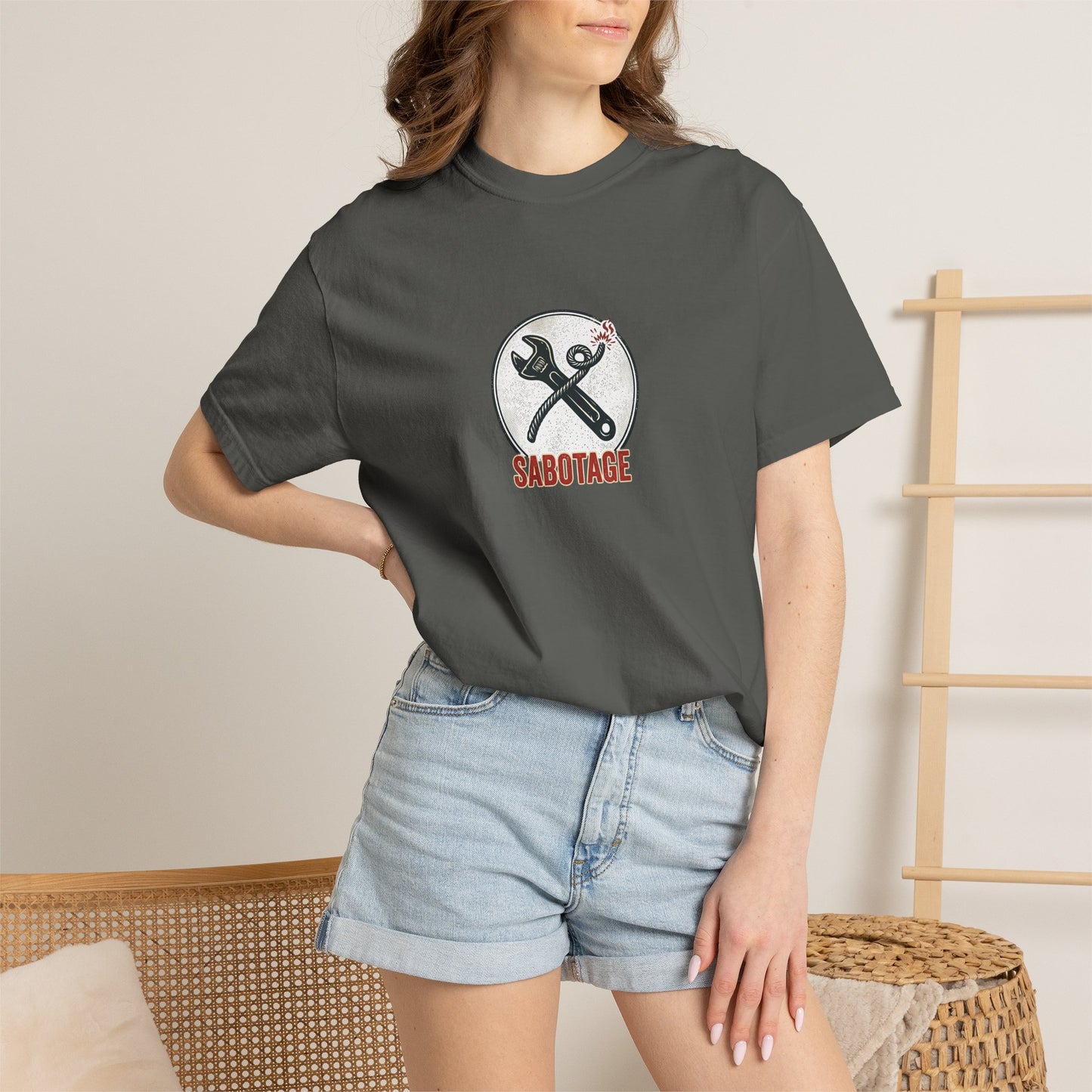 Sabotage Wrench Logo T-Shirt — Mechanic Tools Graphic Tee