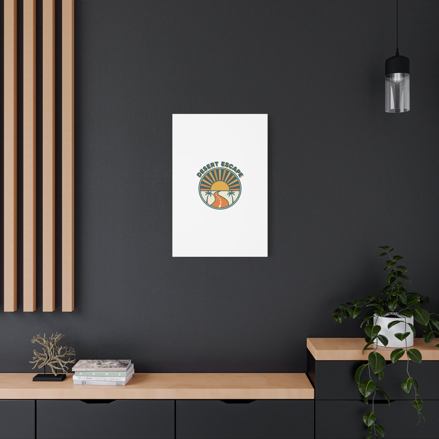 Desert Escape Sunset Canvas | 70s Sunset Retro Palm Poster