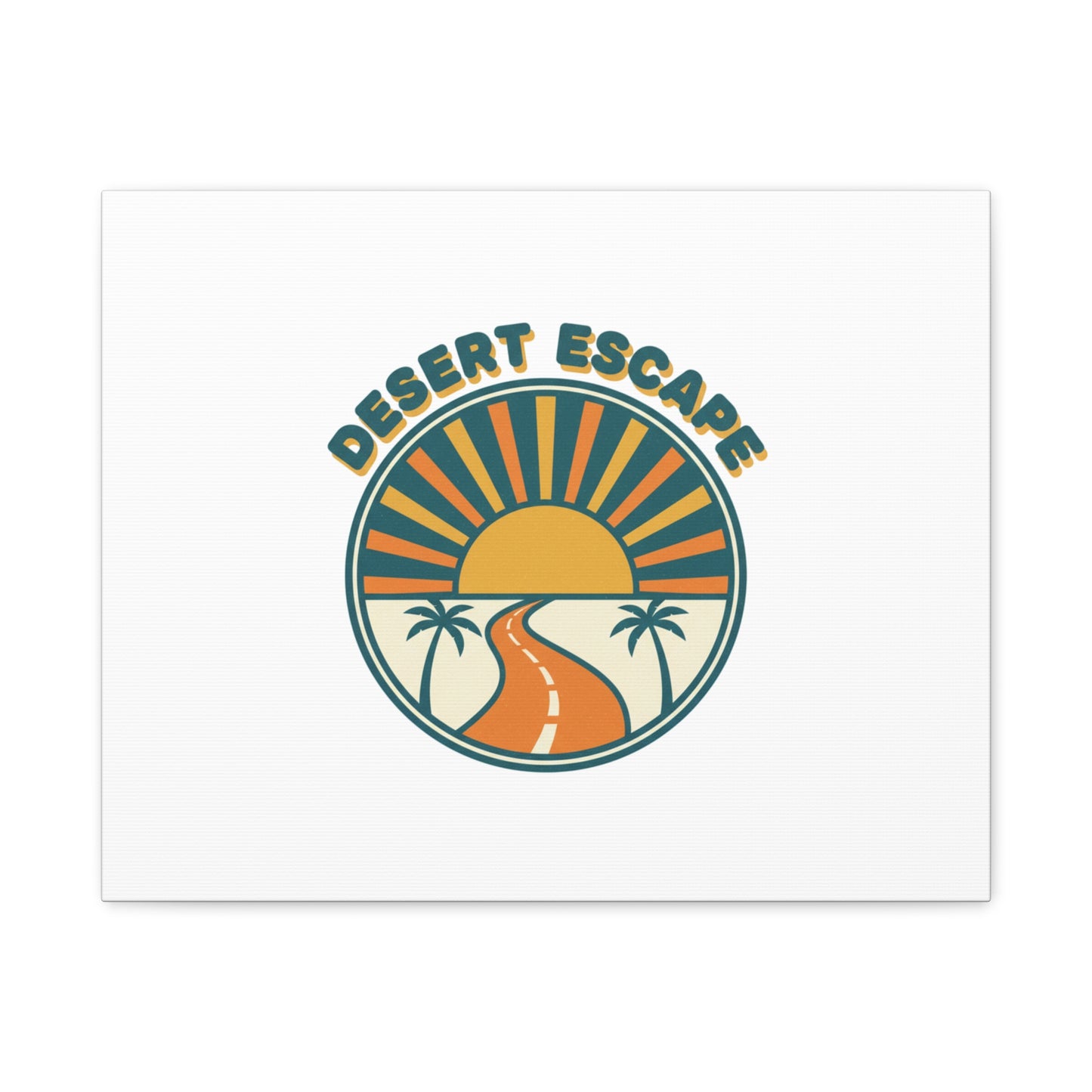 Desert Escape Sunset Canvas | 70s Sunset Retro Palm Poster