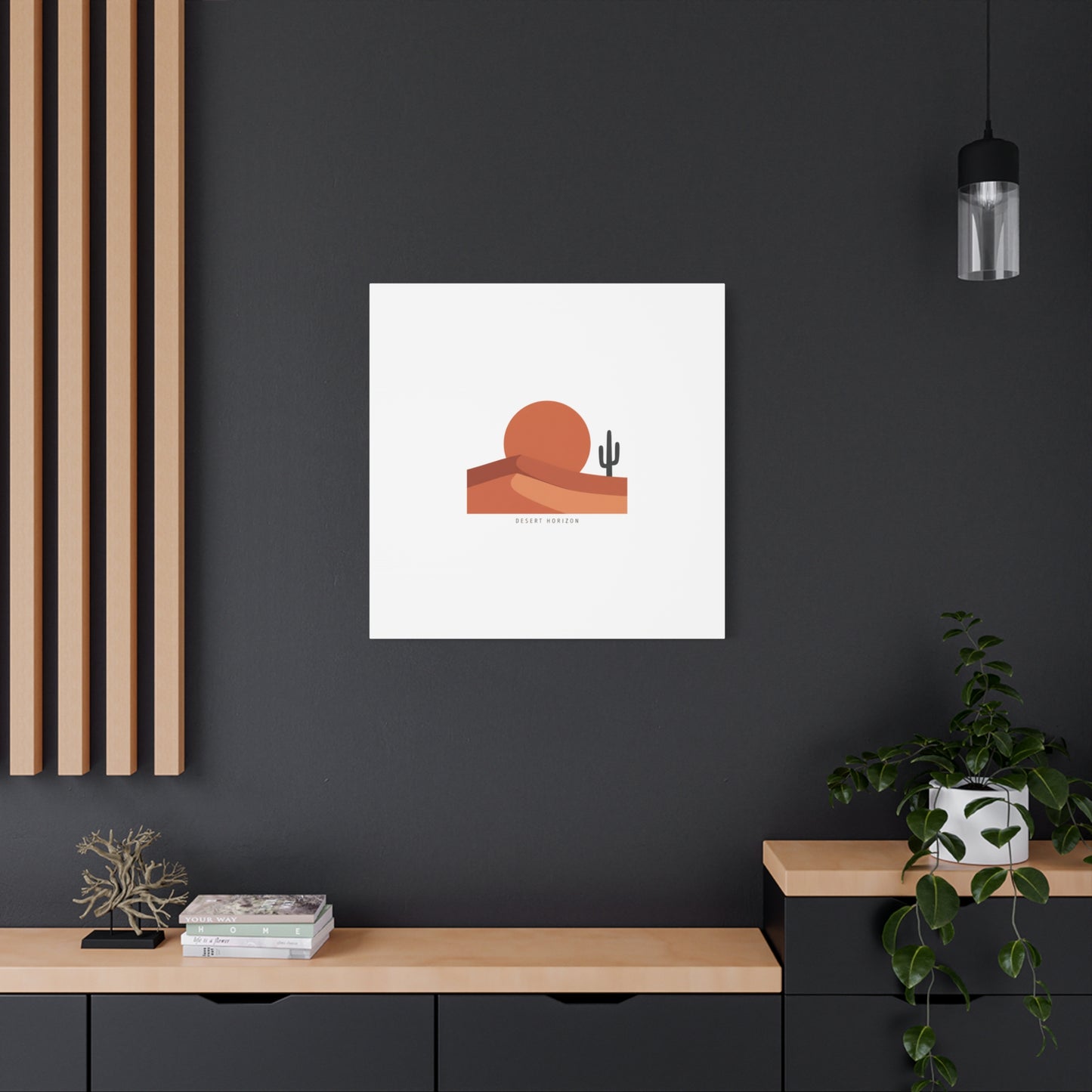 Desert Horizon Minimal Mesa Canvas | desert sunset, southwestern art print