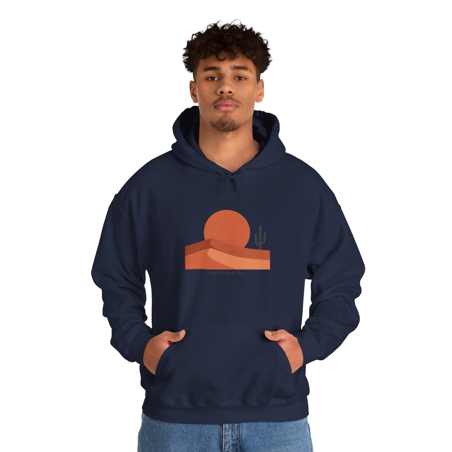 Desert Sunset Minimalist Mesa Hoodie | Southwestern adobe-inspired art