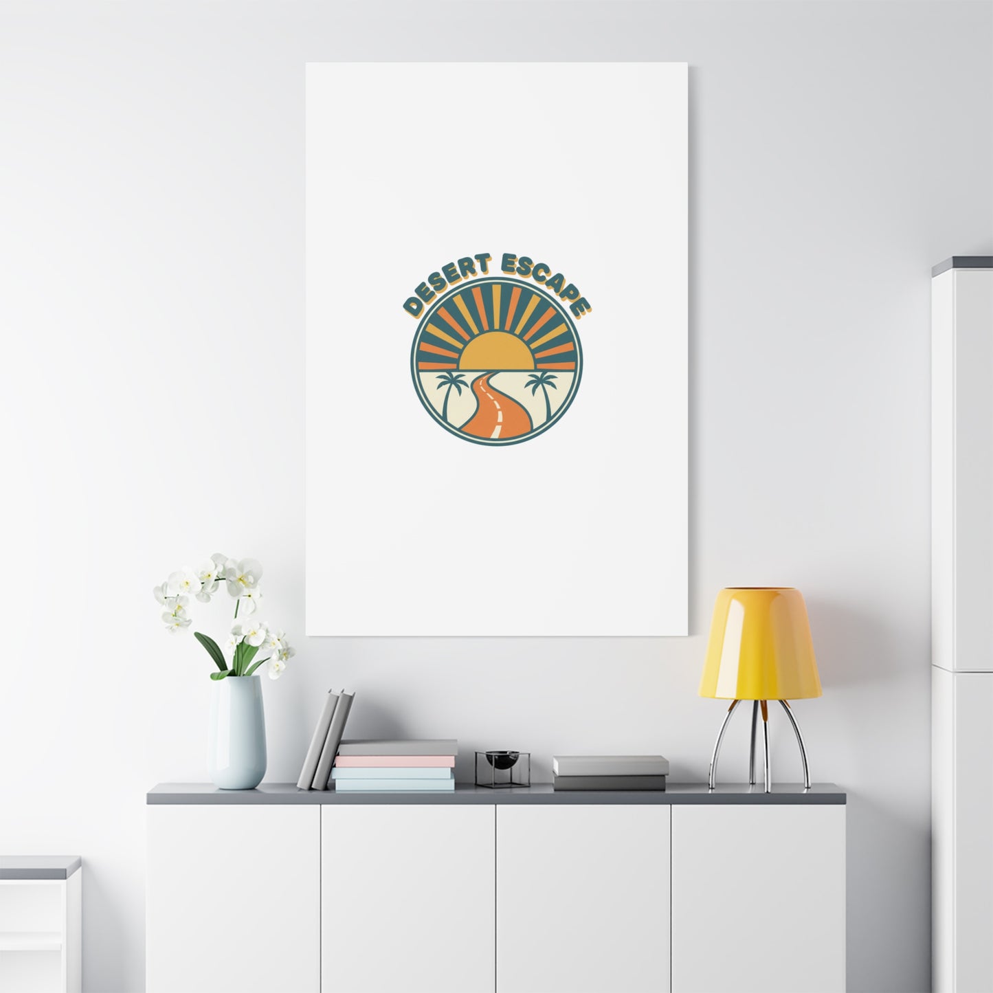 Desert Escape Sunset Canvas | 70s Sunset Retro Palm Poster