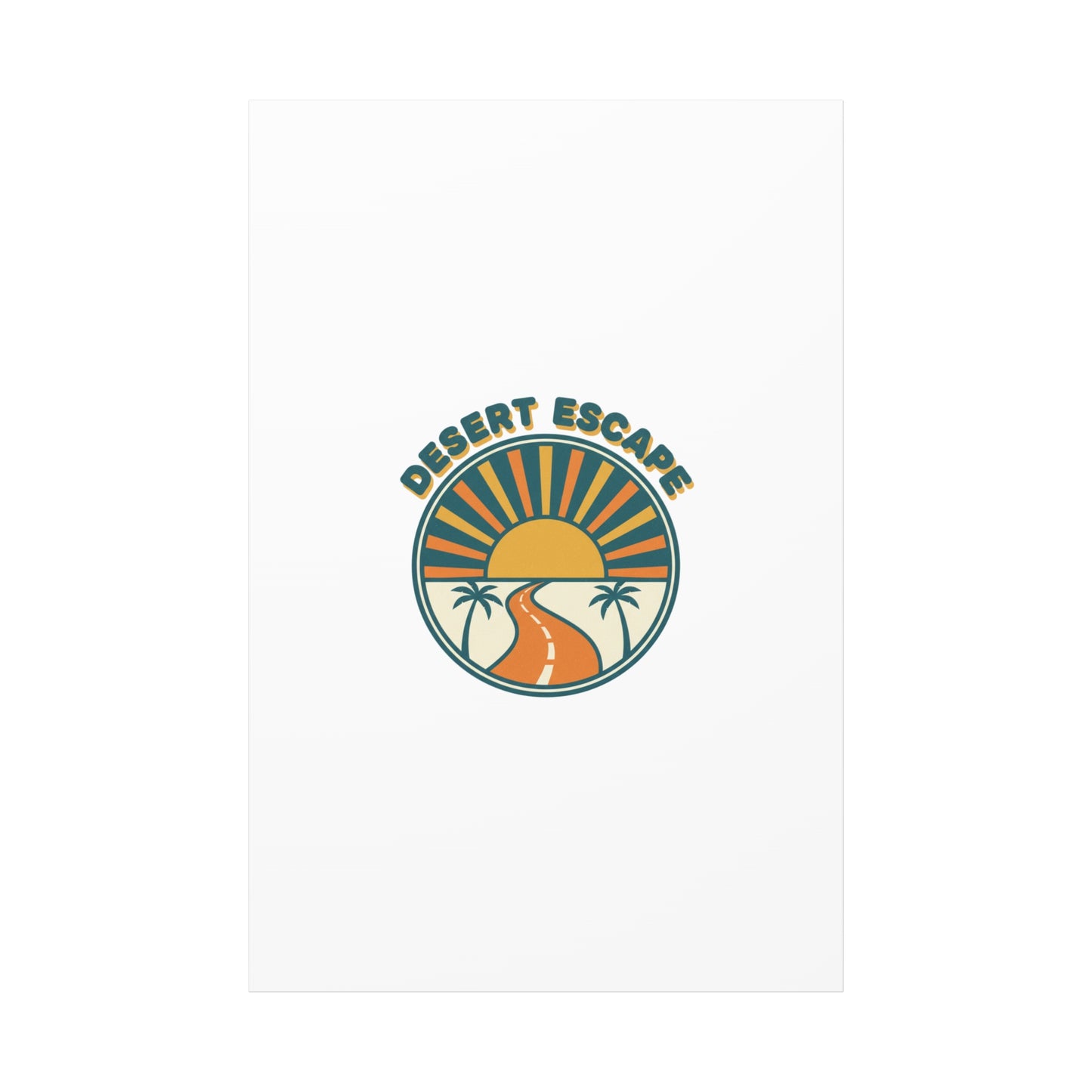 Desert Escape Sunset Canvas | 70s Sunset Retro Palm Poster