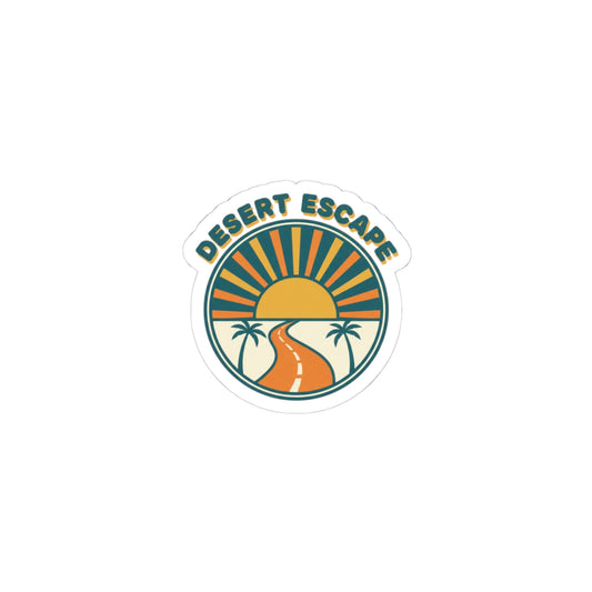 Desert Escape Sticker | 1970s Sunset, Retro Palm Road Decal