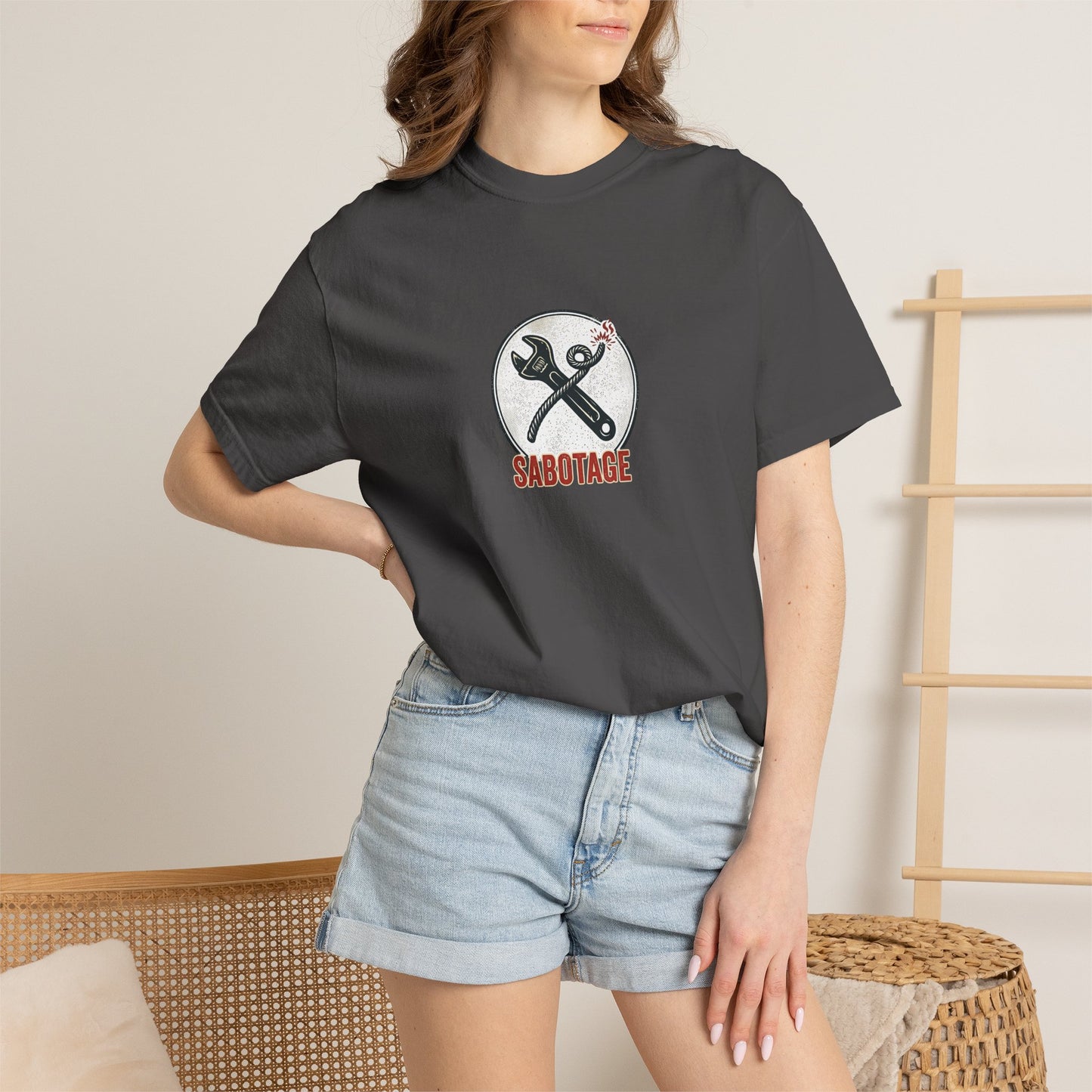 Sabotage Wrench Logo T-Shirt — Mechanic Tools Graphic Tee