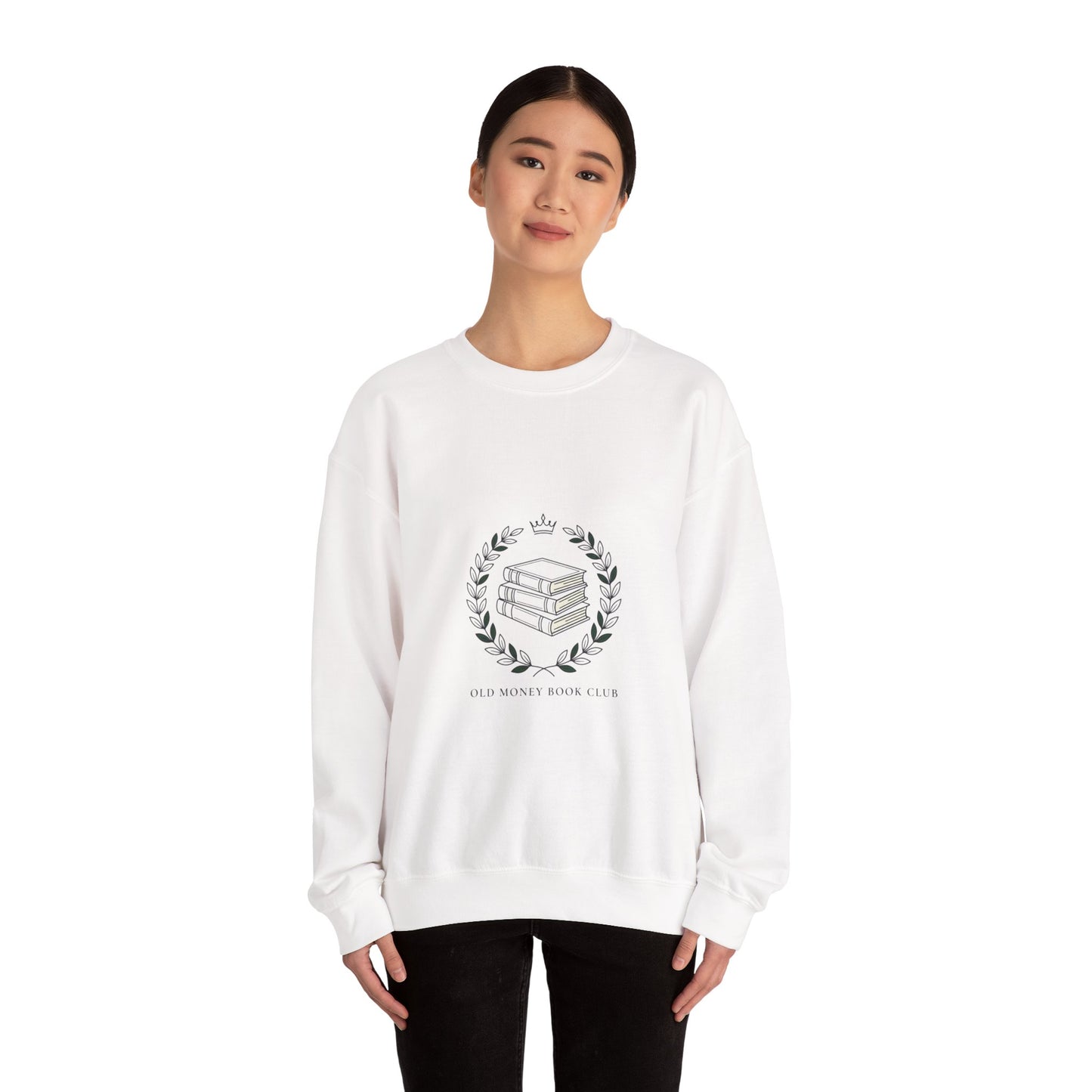 Old Money Book Club Sweatshirt | minimalist serif, monochrome, quiet luxury