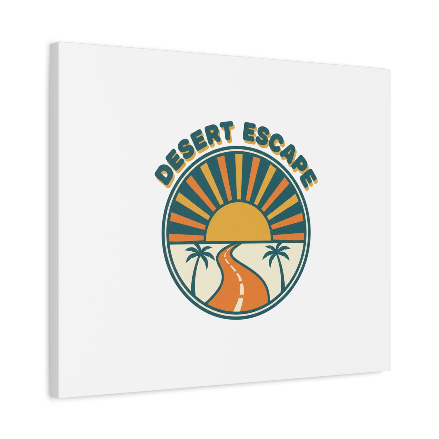 Desert Escape Sunset Canvas | 70s Sunset Retro Palm Poster