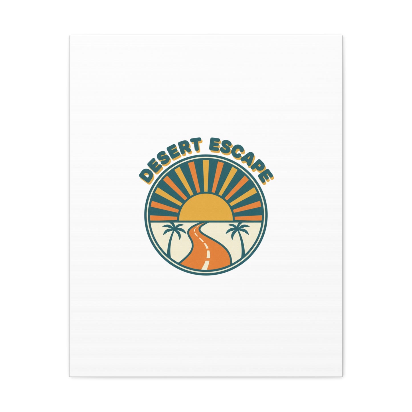 Desert Escape Sunset Canvas | 70s Sunset Retro Palm Poster