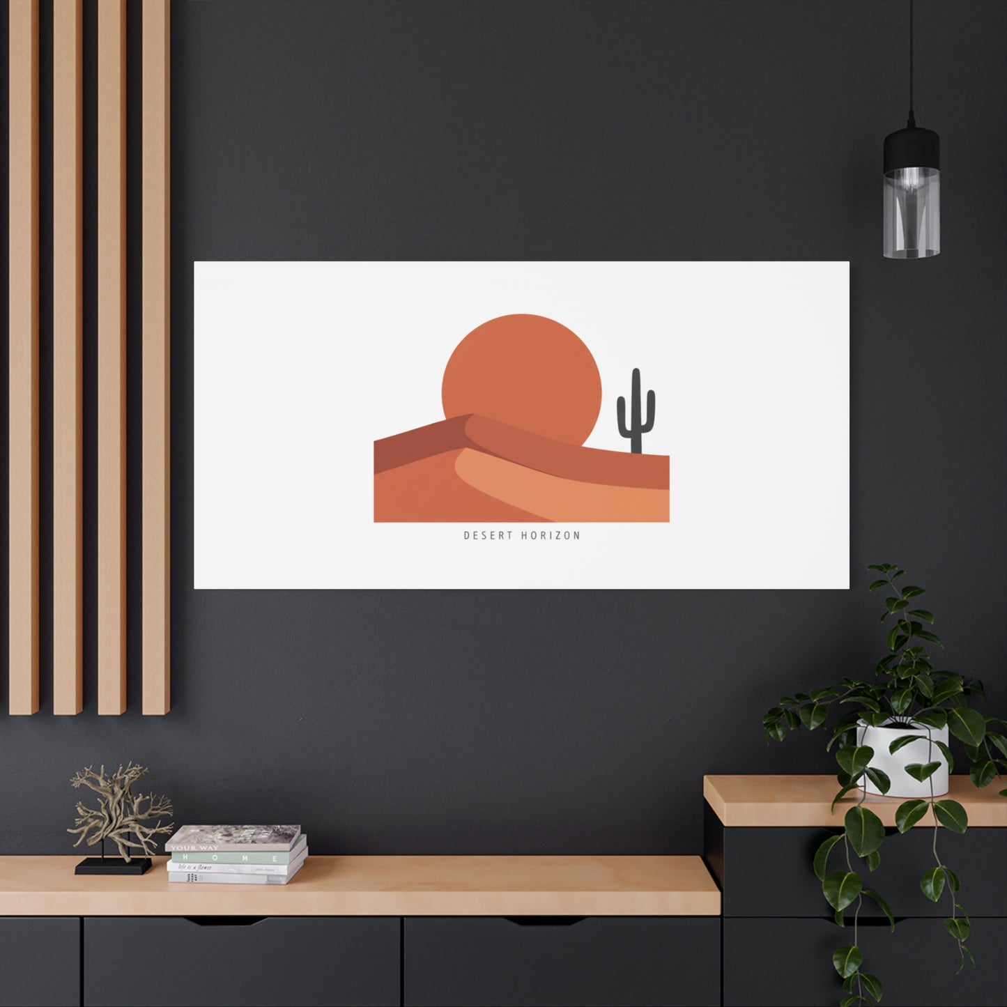 Desert Horizon Minimal Mesa Canvas | desert sunset, southwestern art print