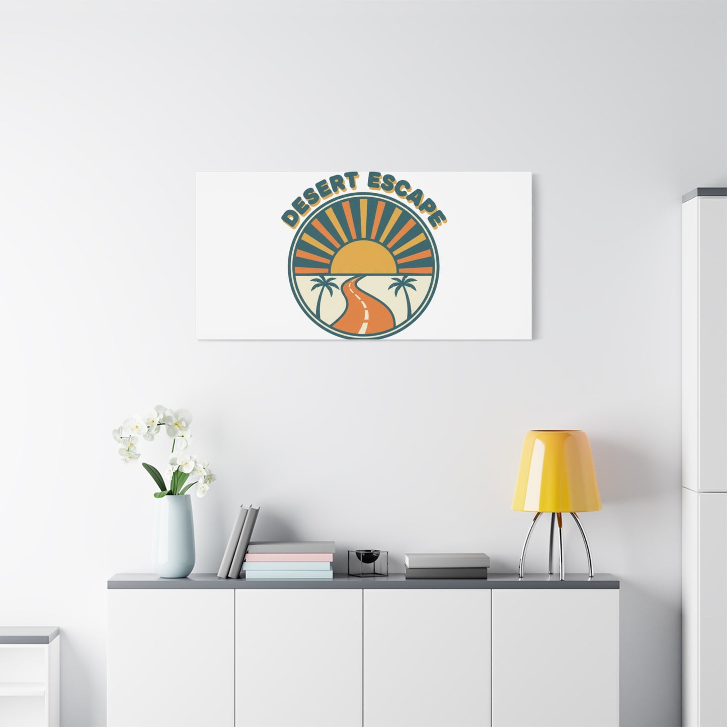 Desert Escape Sunset Canvas | 70s Sunset Retro Palm Poster