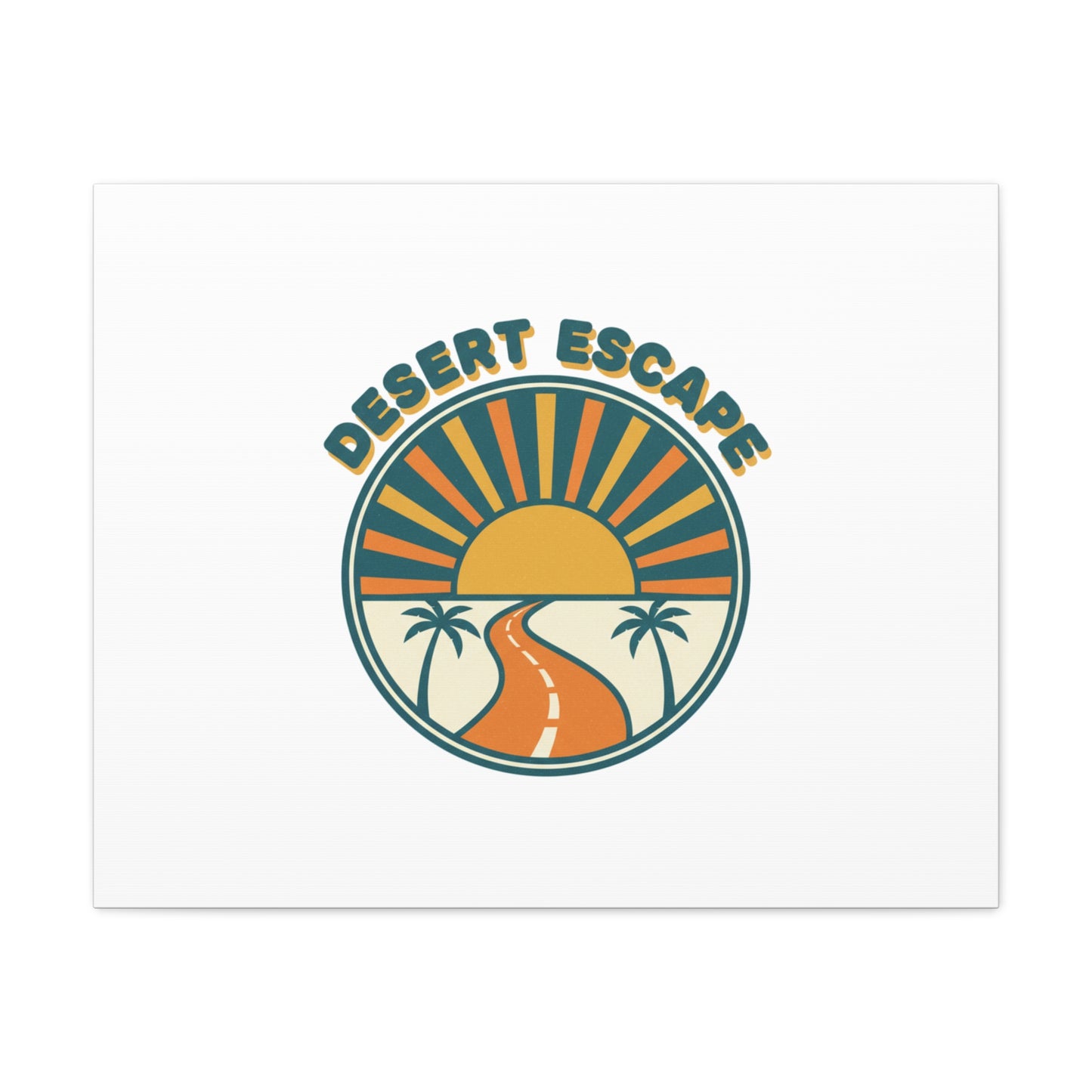 Desert Escape Sunset Canvas | 70s Sunset Retro Palm Poster