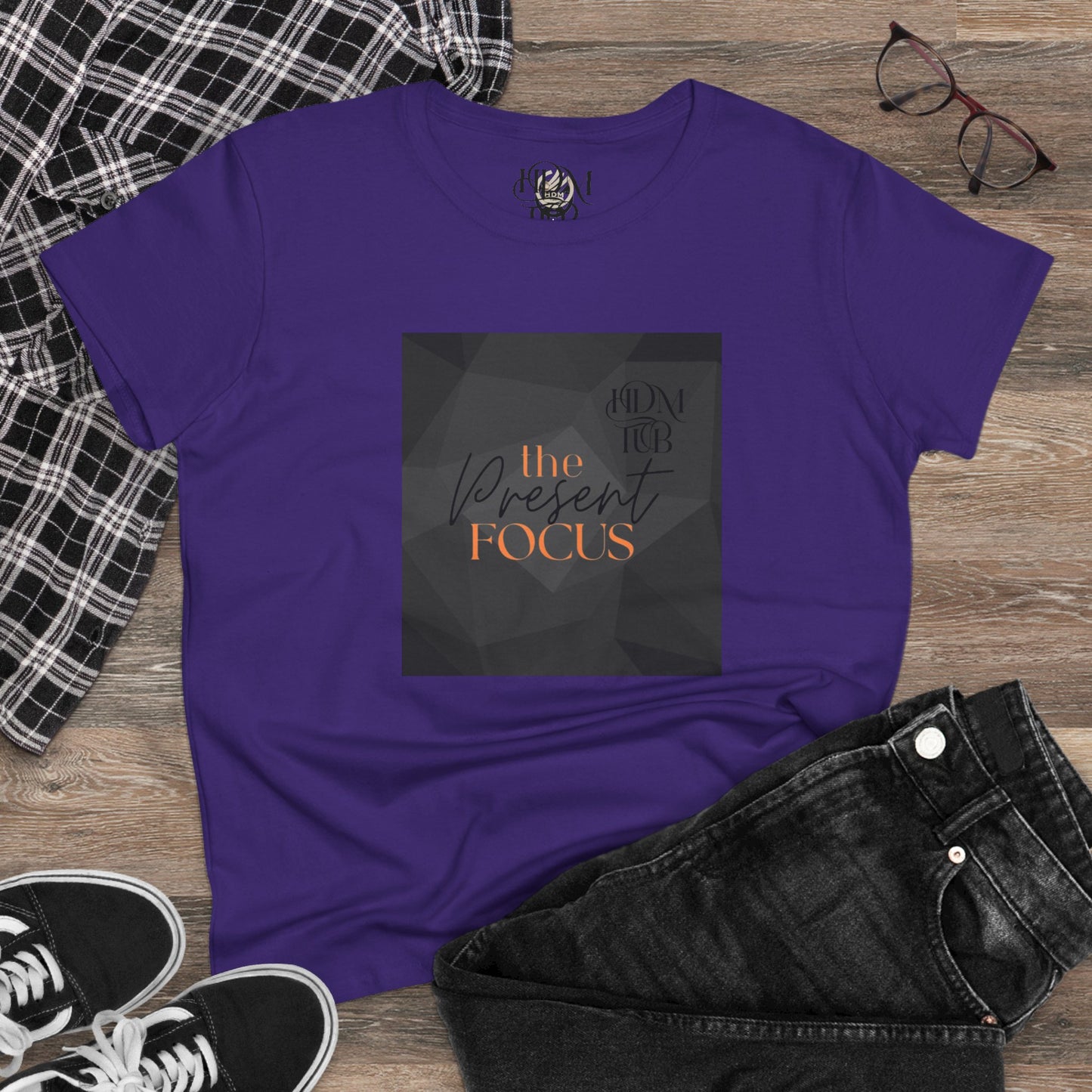 T-Shirt, The Present Focus, Women's Tee, Cotton Tee, Graphic Tee, Meditation Shirt