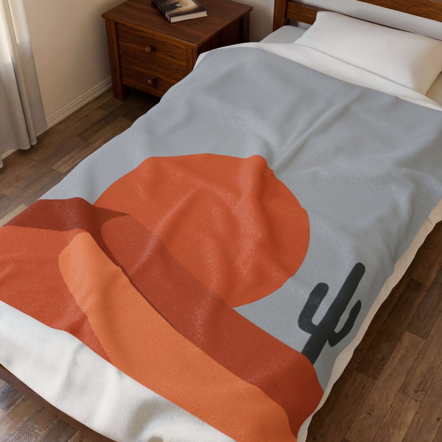 Desert Sunset Minimalist Mesa Blanket | Southwestern adobe-inspired wall art throw
