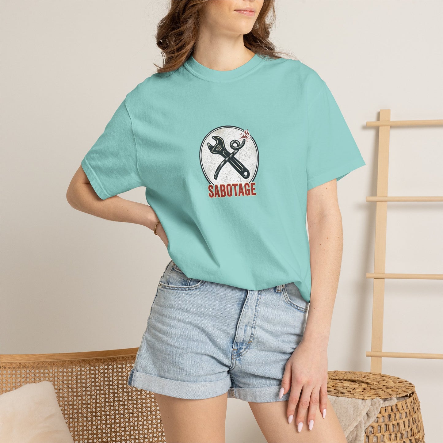 Sabotage Wrench Logo T-Shirt — Mechanic Tools Graphic Tee