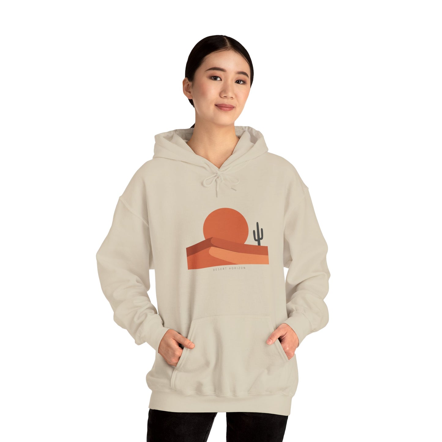 Desert Sunset Minimalist Mesa Hoodie | Southwestern adobe-inspired art