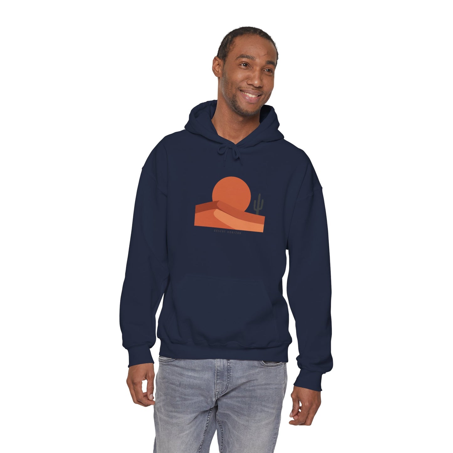 Desert Sunset Minimalist Mesa Hoodie | Southwestern adobe-inspired art